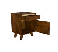 Table de chevet en bois détails dorés, 1 tiroir et 1 porte - tripoli