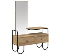 Table de chevet en bois d'ingénierie, finition chêne
