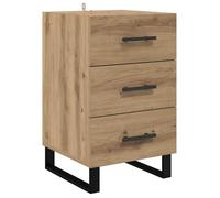 Table de chevet en bois d'ingénierie - vidaXL - 40x40x66 cm - Chêne artisanal - Avec tiroir - Grand espace de stockage