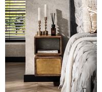 Table de chevet en bois massif 1 tiroir/1 niche CROWL XS