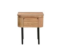 Table de chevet en bois massif et métal noir avec tiroir napoli