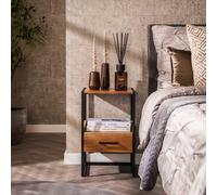 Table de chevet en bois massif NINNA niche 1 tiroir