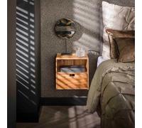 Table de chevet en bois massif TALF murale 1T (lot de 2)