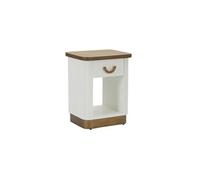 Table de Chevet en Bois "Tolosa" 62cm Blanc & Naturel