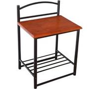 Table de chevet en metal et en bois Marron G