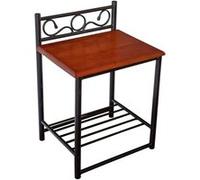 Homestyle4u – Table de chevet – Réf. 1069 – Métal laqué noir