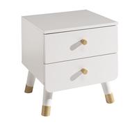 Vipack chevet billy blanc satin