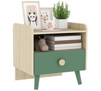 Table de chevet enfant AIYAPLAY table de nuit enfant avec tiroir et niche, petite table d'appoint en bois pour chambre d'enfant