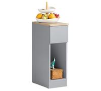 SoBuy Table de Chevet Étroite Table d'Appoint Fine avec Tiroir et Étagère Table de Nuit Bout de Canapé Chevet de Lit Rangement pour Chambre à Coucher Salon Gris L 20 x P 35 x H 60 cm FBT111-HG