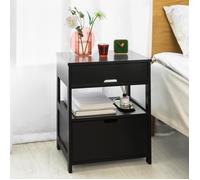Table de Chevet FRG258-SCH SoBuy - 2 tiroirs et 1 étagère de Rangement - Noir 44x38x56cm