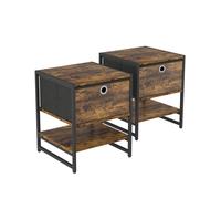 Vicco Table de Chevet Fyrk Chêne Rustique | Lot de 2, utilisable pour le rangement et le dépôt à côté du lit