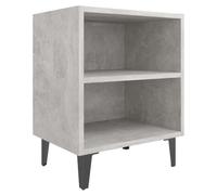 Table de chevet - GENERIQUE - 40x30x50 cm - Gris béton - Métal - 2 étagères
