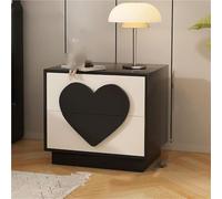 Table de Chevet Grande capacité, Table de Nuit créative, Table d'appoint avec 2 tiroirs, Support de Rangement décoratif, Convient pour la Chambre, Le Salon, l'hôtel (Noir 50 cm)