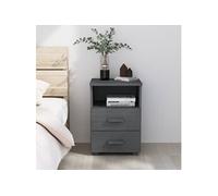 Table de chevet HAMAR Gris foncé 40x35x62 cm Bois de pin massif