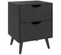 Table de chevet - HOMCOM - 2 tiroirs - style scandinave - pour chambre à coucher, salon - 40 x 35 x 50,5 cm - Noir