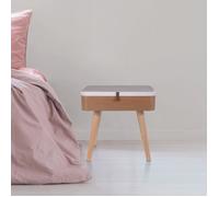 Table De Chevet - Home Deco Factory - Elin - Bois - Blanc Et Marron