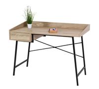 Table de chevet HWC-J97, table de maquillage, tiroir structure 3D 98x114x60cm FSC-certifié aspect chêne Multicolore