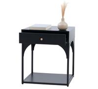 Table de chevet HWC-O88, commode, table d'appoint, table de nuit, tiroir métallique 50 x 43 x 41 cm noir