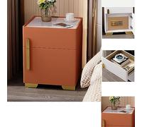 Table de chevet intelligente avec coffre-fort intégré, éclairage LED et station de charge pour chambre à coucher et bureau