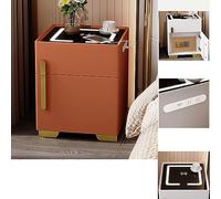 Table de chevet intelligente avec coffre-fort intégré, éclairage LED et station de charge pour chambre à coucher et bureau