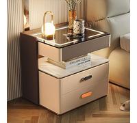 Table de Chevet Intelligente avec Verrouillage par Code, Table de Chevet Moderne avec Chargement sans Fil et lumière LED, Table de Chevet Intelligente pour Salon avec Haut-Parleur, 2 tiroirs