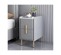Table de chevet intelligente, petite table de chevet minimaliste avec 2 tiroirs et 4 pieds en métal, table de chevet en bois de luxe, armoire de rangement, installation libre, canapé-lit, table basse