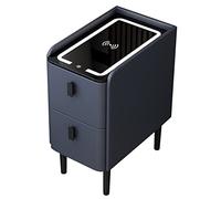 Table de chevet intelligente sans fil avec haut-parleur Bluetooth - 2 tiroirs, port USB, verrouillage d'empreintes digitales - Table de chevet pour chambre à coucher pour la maison