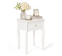 Table de chevet lot de 2 blanche vintage etroite, table de nuit blanc | Table de chevet étroite, petite table basse blanc, table de nuit shabby chic, table d’appoint vintage, classique, 40x55x34