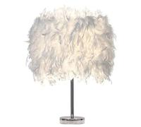 Table de chevet lumière abat-jour blanc Plume lampe de bureau veilleuse pour salon, lampe Table