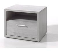 Table de chevet MATHEO – 1 tiroir + 1 niche – Gris effet bois
