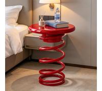 Table De Chevet Minimaliste, Table D’appoint En Forme De Ressort Red | Double Fonction Table D’appoint Et Tabouret, Pour Livres, Diffuseurs, Plantes Dans Salon Ou Chambre