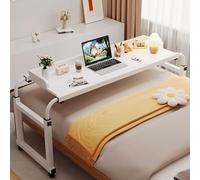 Table de chevet mobile à roulettes, hauteur réglable de 65 à 95 cm, poste de travail pour ordinateur debout, plateau repas, utilisable à des fins médicales de 115 à 210 cm pour la chambre à coucher (
