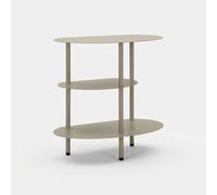 Table de chevet moderne en métal avec étagères Saturno - Gris tourterelle