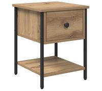 Table de chevet moderne - vidaXL - Tiroir - Étagère - Chêne artisanal - 34x35,5x45 cm - Bois d'ingénierie