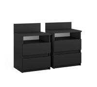 Table de chevet Monty, Lot de 2, Noir, Vicco 40437