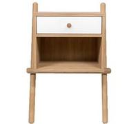 Table de Chevet Murale 1 Tiroir "Wiru" 70cm Chêne & Blanc Beige G