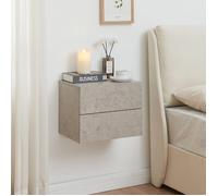 Table de chevet murale Ampfing avec 2 tiroirs 40 x 29 x 30 cm effet béton clair