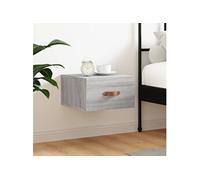 vidaXL Table de Chevet Murale, Armoire de Nuit Suspendue avec Rangement, Table de Nuit Flottante, Décoration de Chambre, Moderne, Sonoma Gris Bois d'Ingénierie sonoma gris G