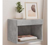 Table de chevet murale avec lumières LED gris béton Gris béton G