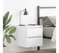 vidaXL Table de chevet murale blanc 38x34x40 cm, table de chevet, armoire de lit, table d'appoint de chambre, table de nuit, 861247