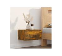 Vidaxl Table De Chevet Murale Chêne Fumé 50x36x25 Cm