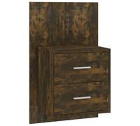 Table de chevet murale chêne fumé en bois multicouche 48,5 x 32,5 x 80 cm | Étagère suspendue, design moderne, bois multicouche, facile à nettoyer, capacité de 50 kg, chambre à coucher, salon, entrée,