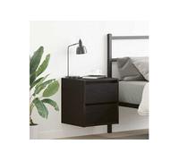 vidaXL Table de chevet murale chêne noir 38x34x40 cm