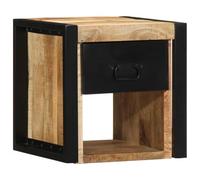 Table de chevet murale en bois massif manguier, 40 x 35 x 40 cm, pour ranger livres et accessoires, montage mural, avec plateau solide pour lampe et décoration.