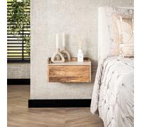 Table de chevet murale en bois massif ROCCIA 1 tiroir