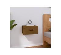 vidaXL Table de chevet murale - Marron miel