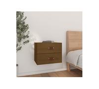 vidaXL Table de chevet murale Marron miel 50x36x40 cm820982 Marron G