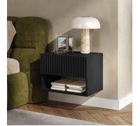 Table de chevet murale Nand avec tiroir et compartiment 42 x 30 x 30 cm noir