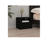 vidaXL Table de chevet murale - Noir