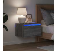 vidaXL Tables de chevet murales 2 pièces avec lumières LED – Sonoma gris